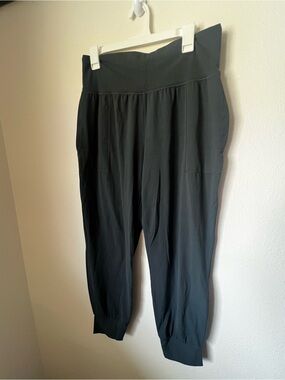 Athleta Salutation Jogger Powervita Dark Gray High Rise Cropped Pants Size Large